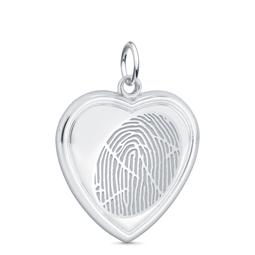 Sterling Silver Vertical Heart Pendant - Legacy Touch -- Dev