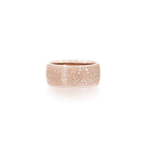 8mm Rose Gold Half-Round Fingerprint Ring - Legacy Touch -- Dev