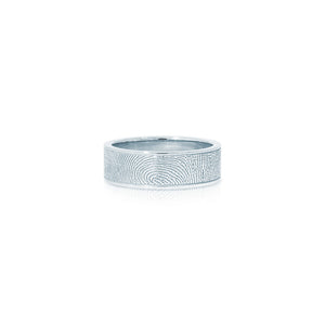 6mm Sterling Silver Flat Fingerprint Ring - Legacy Touch -- Dev