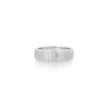 6mm White Gold Half-Round Fingerprint Ring - Legacy Touch -- Dev