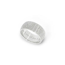 8mm White Gold Half-Round Fingerprint Ring - Legacy Touch -- Dev