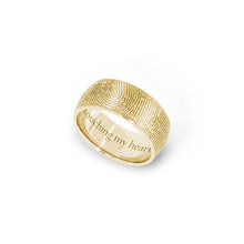 8mm Yellow Gold Half-Round Fingerprint Ring - Legacy Touch -- Dev