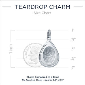Sterling Silver Tear Drop Charm - Legacy Touch -- Dev