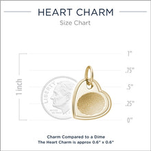14k Yellow Gold Offset Heart Charm - Legacy Touch -- Dev