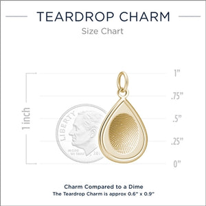 14k Yellow Gold Tear Drop Charm - Legacy Touch -- Dev