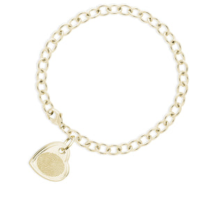 14k Yellow Gold Bracelet with Offset Heart Charm - Legacy Touch -- Dev