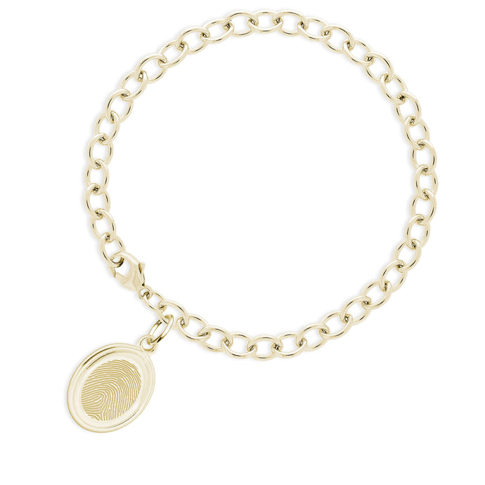 14k Yellow Gold Bracelet with Oval Charm - Legacy Touch -- Dev