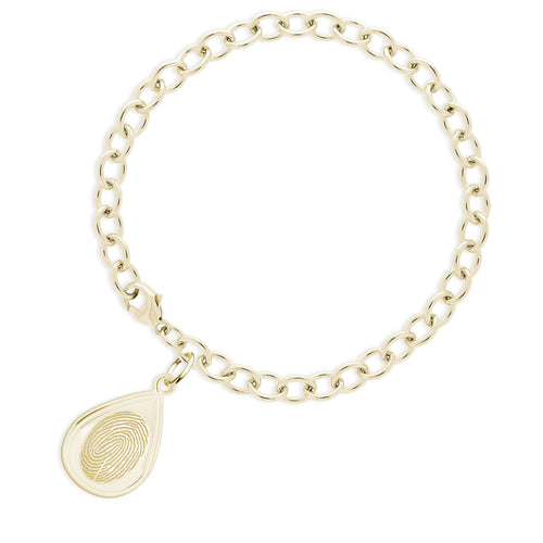 14k Yellow Gold Bracelet with Tear Drop Charm - Legacy Touch -- Dev