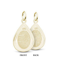 10K Yellow Gold Dual Print Tear Drop Charm