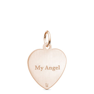 14k Rose Gold Vertical Heart Charm - Legacy Touch -- Dev