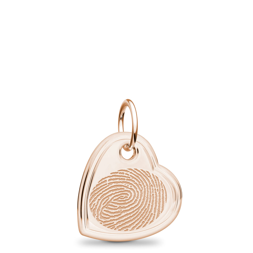 14k Rose Gold Offset Heart Charm - Legacy Touch -- Dev