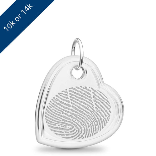 White Gold Offset Heart Pendant