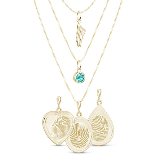 14k Gold Pendant Trio Necklace