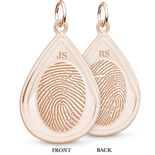Rose Gold Dual Print Tear Drop Pendant