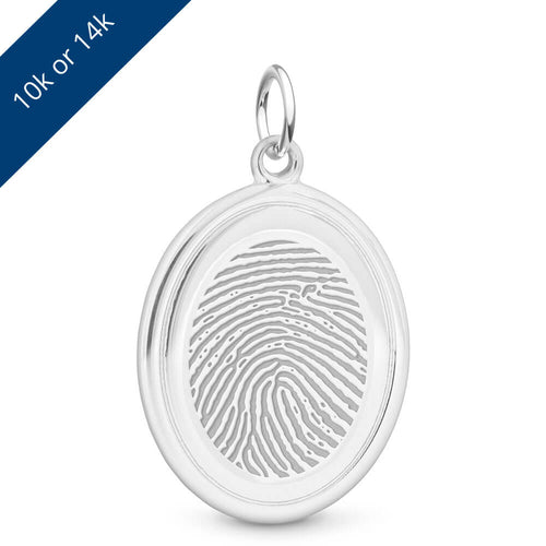 White Gold Oval Pendant