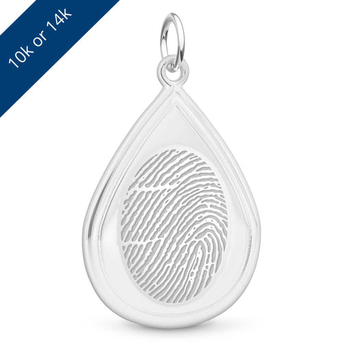 White Gold Tear Drop Pendant