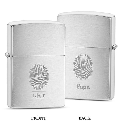 Dual Print Zippo® Lighter - Brushed Chrome