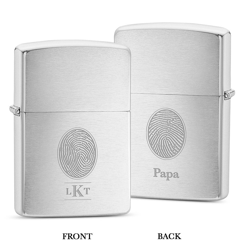 Dual Print Zippo® Lighter - Brushed Chrome