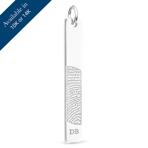 White Gold Vertical Flat Bar Pendant