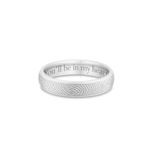 4mm White Gold Half-Round Fingerprint Ring - Legacy Touch -- Dev