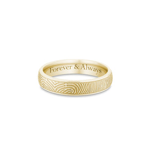 4mm Yellow Gold Half-Round Fingerprint Ring - Legacy Touch -- Dev
