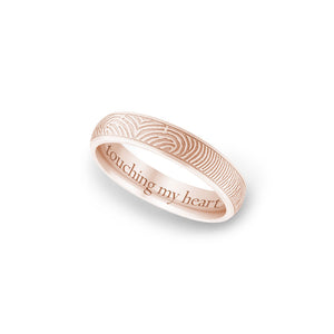 4mm Rose Gold Half-Round Fingerprint Ring - Legacy Touch -- Dev