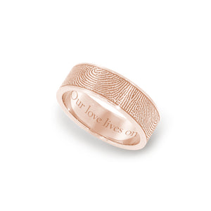 6mm Rose Gold Flat Fingerprint Ring - Legacy Touch -- Dev