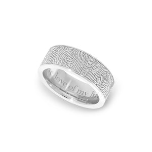 7mm Stainless Steel Flat Fingerprint Ring - Legacy Touch -- Dev