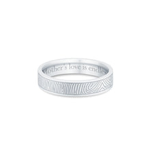 4mm Sterling Silver Flat Fingerprint Ring - Legacy Touch -- Dev