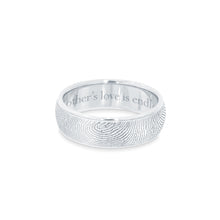 6mm Sterling Silver Half-Round Fingerprint Ring - Legacy Touch -- Dev