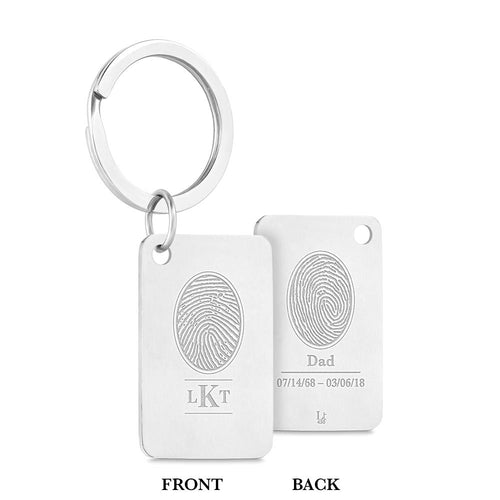 Dual Print Stainless Steel Keychain